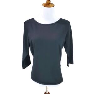 August Silk black 3/4 sleeve sweater silk blend